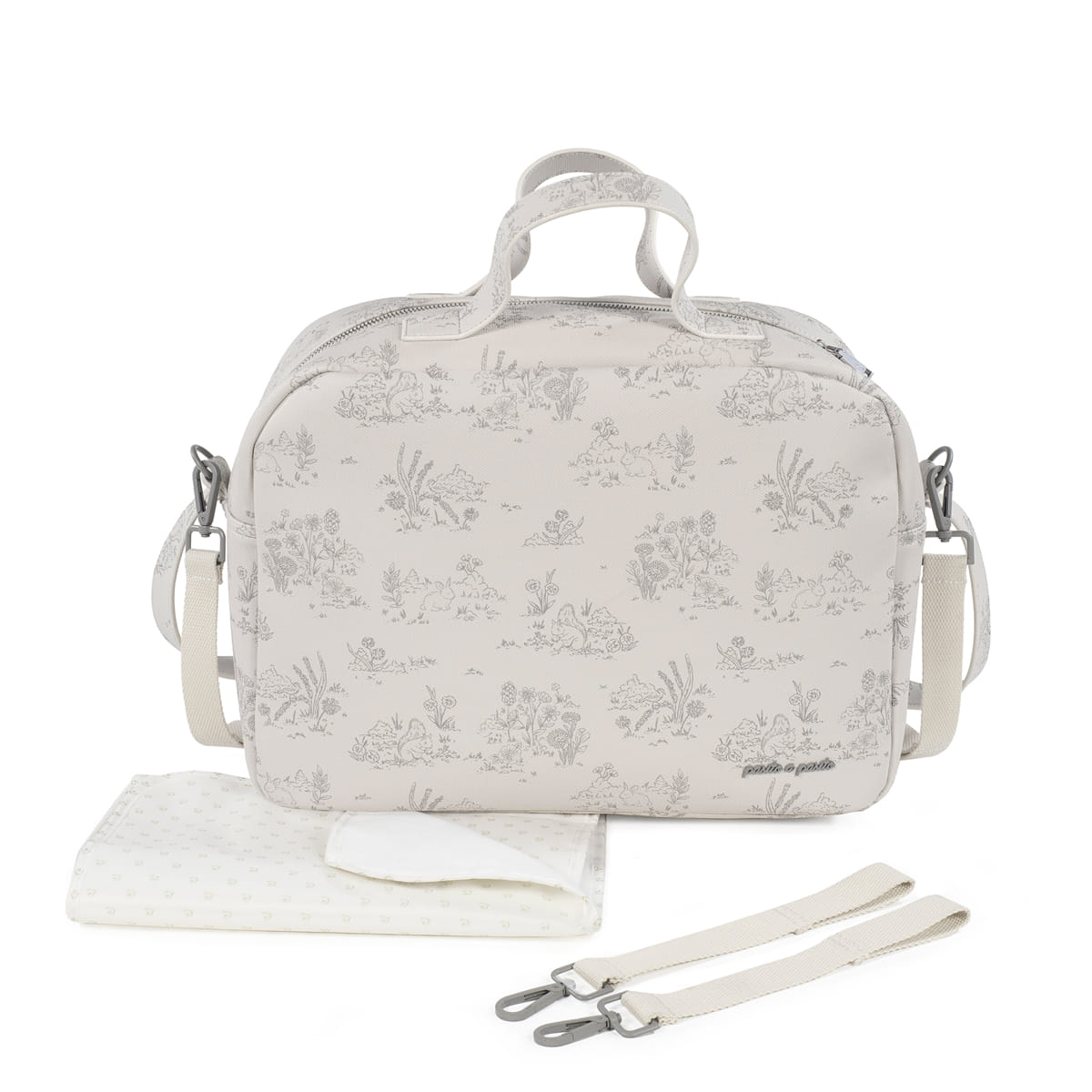 PASITO A PASITO BOLSA CANASTILLA TOILE DE JOUY CREAM